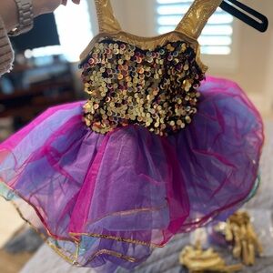 Revolution Gold and Purple Sequin Kids Costume